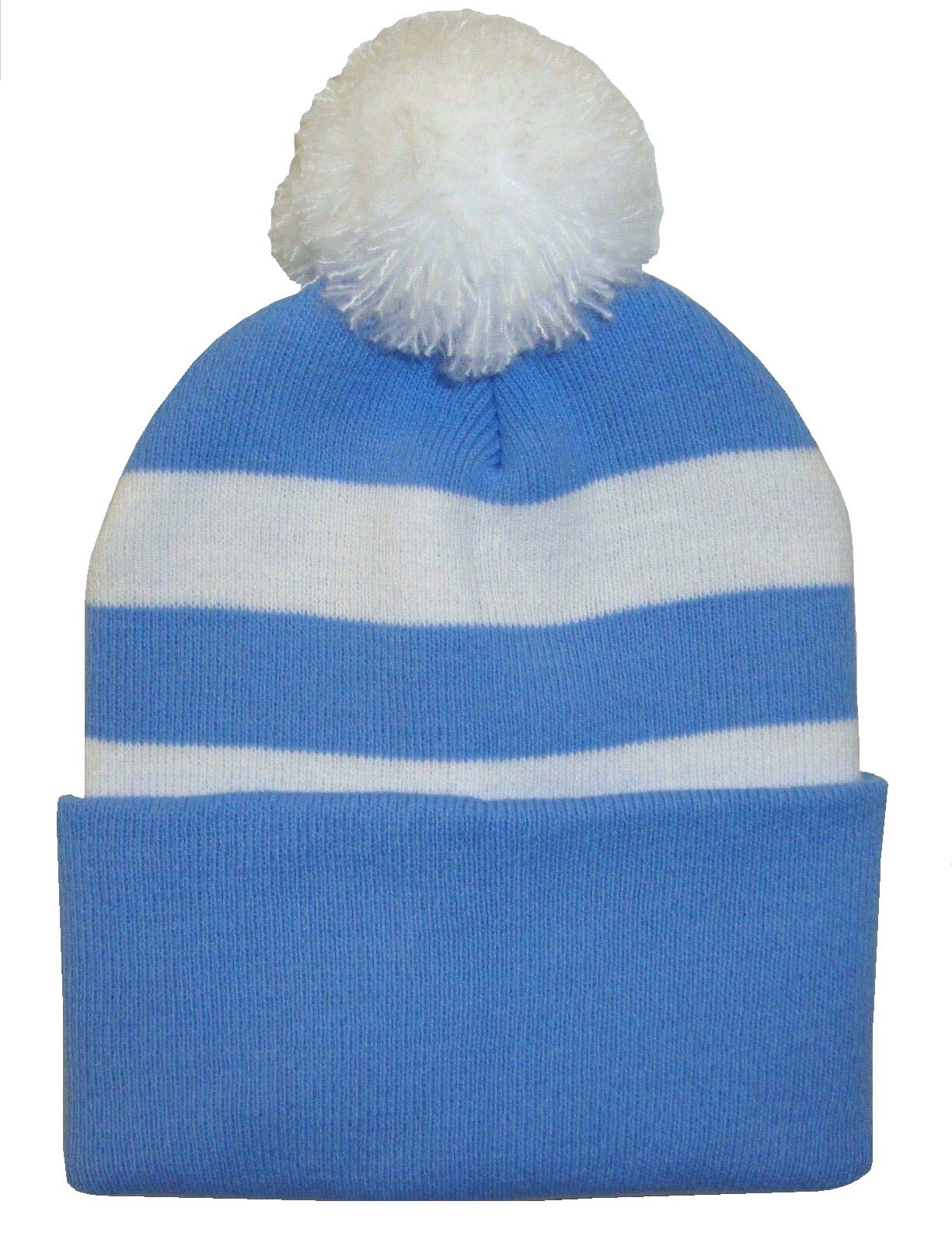 Arena Scarves Man City Fans Bobble Hat in Sky Blue and White