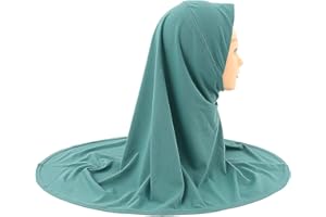 amokk Solid Hijab Scarf for Toddler Girls Muslim One Piece Headscarf Wrap for 4-8 Years