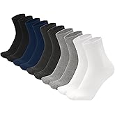 Sakusock Mens Above Ankle Thin Cotton Quarter Crew Socks Classic Lightweight Moisture Wicking Work Socks 5 Pairs