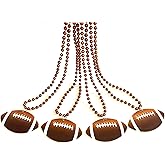 YSPPF Football Pendant Bead Necklaces Mardi Gras Beads Super Bowl Party Football Beads Party Supplies