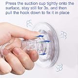 WOVTE Suction Hooks 4 Pack Powerful Vacuum Hangers Up to 3KG Non Slip view 7