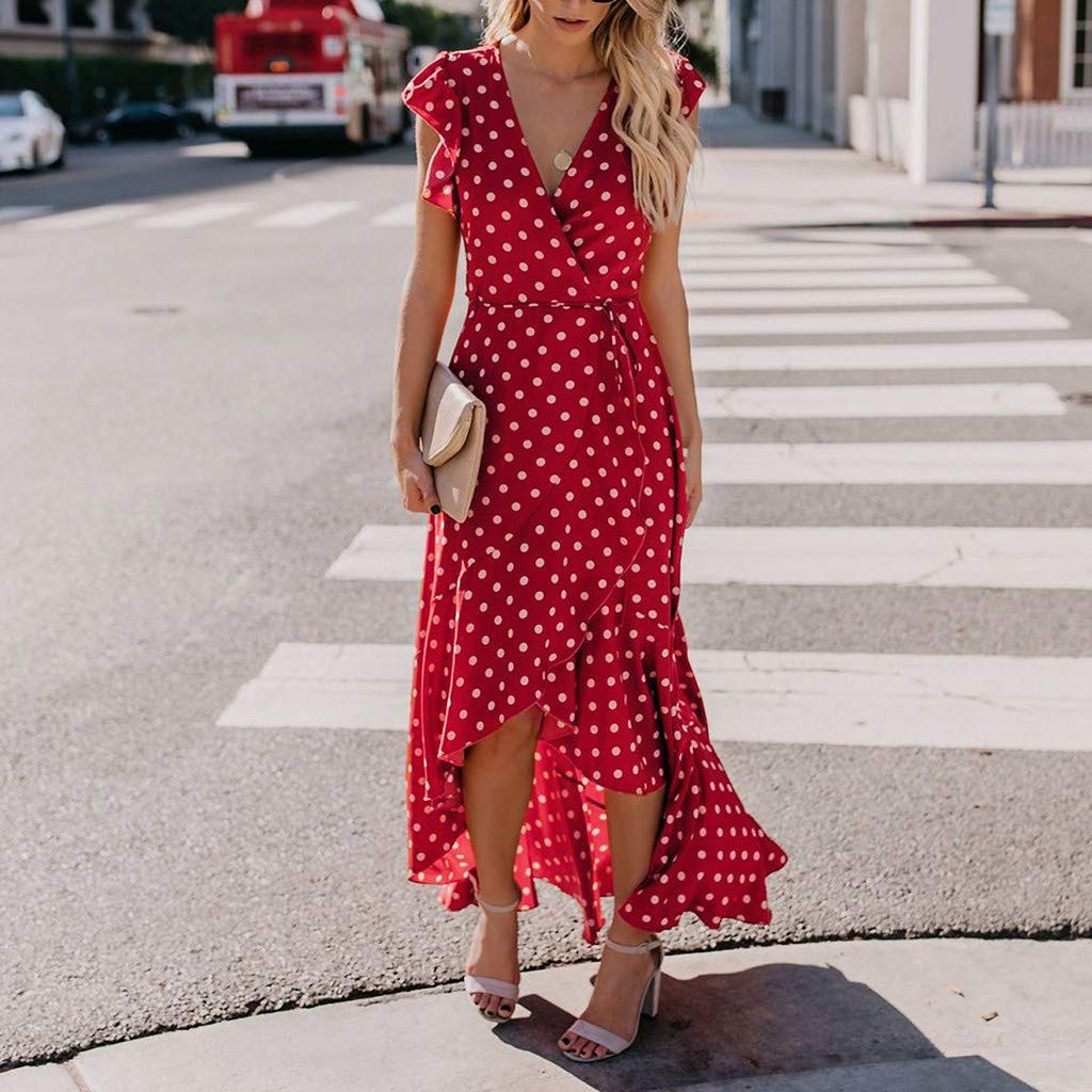 Xl A Rouge Femmes Robe Longue Robe Boho Nouvel Ete Longue Maxi Boho Soirees Robes De Plage Robe Gongzhumm Robe Ronde Vintage Chic Robe De Cocktail Longue Maxi Ete Robe De Plage