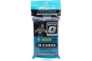 Panini 2021/22 Donruss Optic Basketball NBA Cello Pack with Blue Velocity Parallels - 15 Trading Cards Total