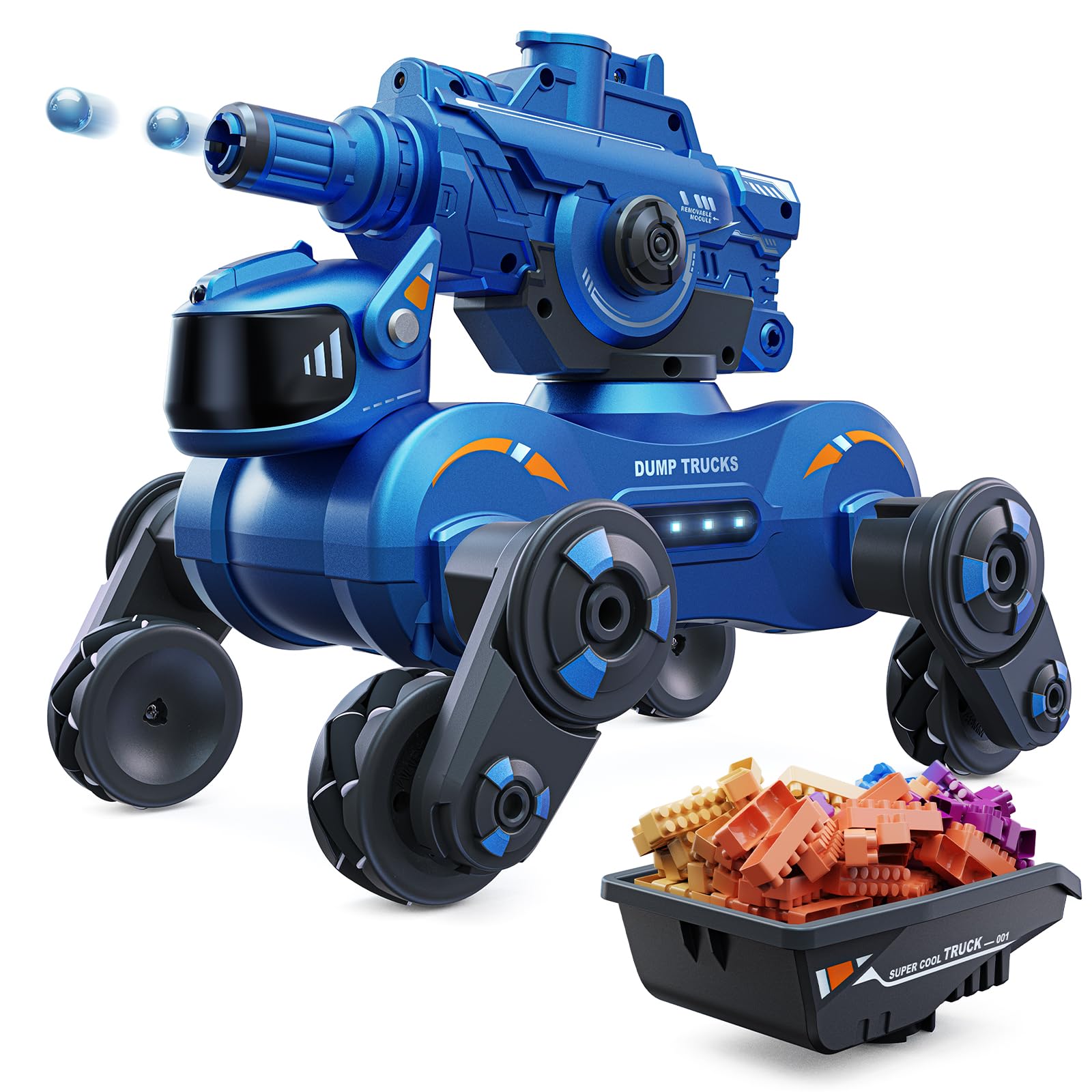 Photo 1 of Veeniix V994 3-in1 RC Dog Car, Rc Stunt Car with Shooting & Loading, 360°Rotating Tires, RC Drift with Tail Spray, Features Lights & Sounds, Toys for Ages 8-13 Kids