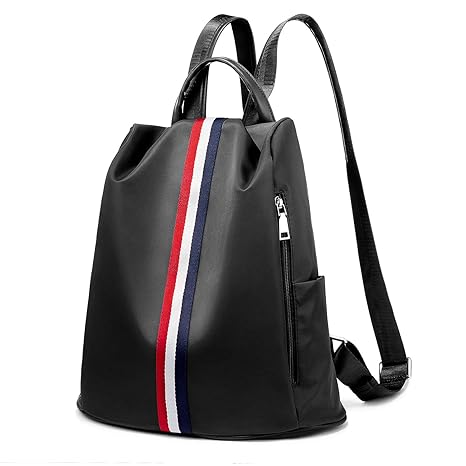 Rucksack Damen Backpack Anti Diebstahl Leicht Schultasche- Schwarz