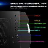 GAMDIAS AURA GC3 ATX Mid-Tower Gaming PC Case Tempered Glass ARGB Fans view 7
