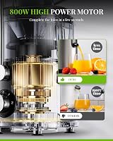 SHARDOR Juicer 800W 3-Speed Centrifugal Stainless Steel High Yield view 4