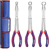 WORKPRO 3 PCS 11" Hose Gripper Pliers Set, Dia. 5/16'', 1/2'' and 3/4'' | Long Reach Hose Gripping Pliers, Spark Plug Boot Removal Pliers, Serrated Jaws for Hard to Reach Narrow Spaces
