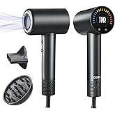 CONFU Hair Dryer, 110000 RPM Fast Drying Blow Dryer with Magnetic Diffuser and Concentrator, Professional Lightweight Ionic Hair Dryer for Women and Men