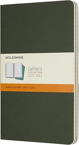 Download Moleskine - Cahier Journal - Ensemble de 3 Carnets avec Pages Ligné - Couverture en Carton et Piqûres de Coton Apparentes - Couleur Myrte - Taille Grand Format 13 x 21 cm - 80 Pages PDF