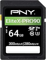 PNY 64GB X-PRO 90 UHS-II SD Card V90 U3 Class 10 300MB/s Read