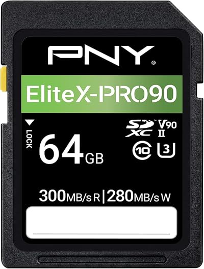PNY 64GB X-PRO 90 UHS-II SD Card V90 U3 Class 10 300MB/s Read