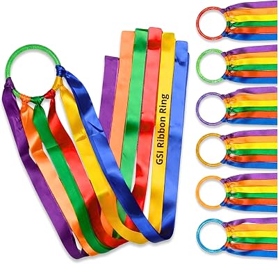 GSi Ribbon Rings for Kids 6-Pack with Storage Bag 32 in Ribbons