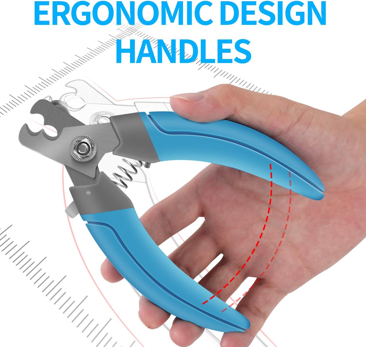 FMU Dog & Cat Pets Nail Clippers and Trimmer - with Quick Safety Guard to Avoid Over-Cutting Toenail - Razor Sharp Blades, Professional Grooming Tool for Large Medium Small Breed Animals