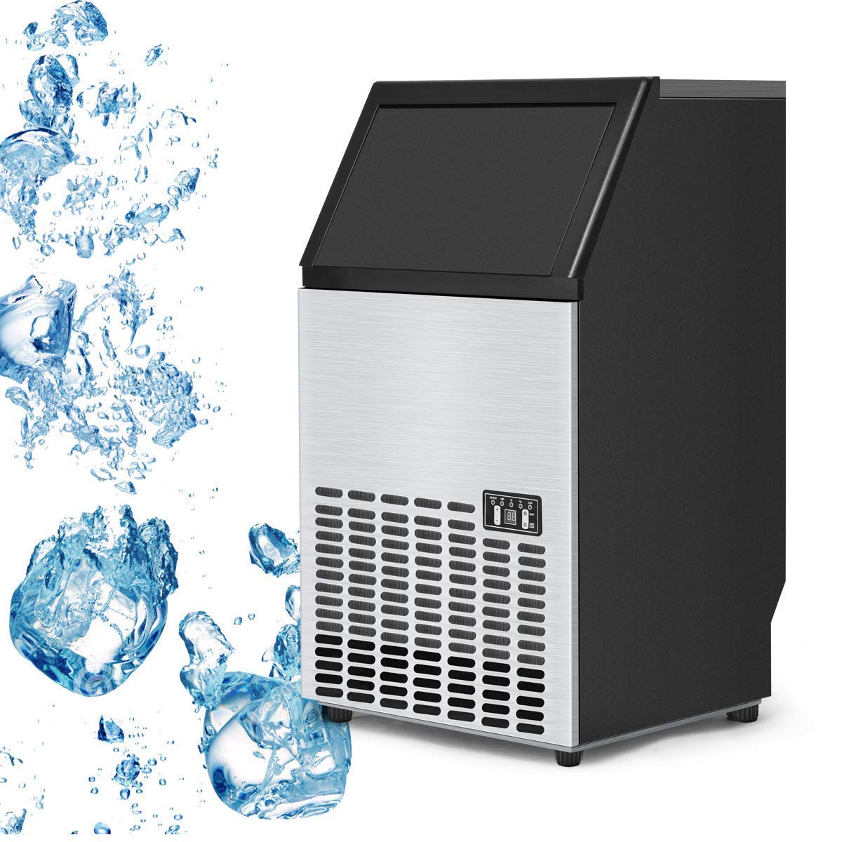 USzon BuiltIn Stainless Steel Commercial Ice Maker Portable Ice