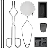 Nelyrho 8-in-1 Metal Casting Kit, Graphite Crucible Set for Melting Metals | Includes graphite ingot molds, tongs, stir rods and quartz cup for gold, silver and aluminum casting, jewelry making and DIY