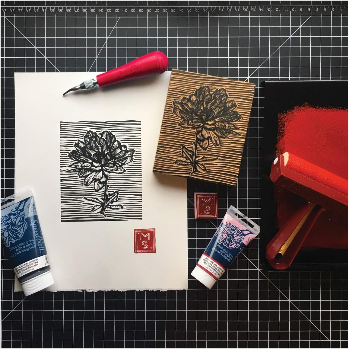 Speedball 8oz Water-Soluble Block Ink Pewter, for Block Printing Lino Printing, Screen Printing, For Artists Kit - Image 5