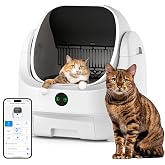 Open-Top Automatic Litter Box, Ellenpent, Self Cleaning Litter Box | Odor Control, Large Capacity with APP Control and Safety Sensor, with Trash Bags