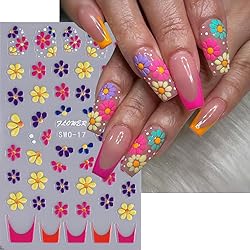 Flower Daisy Nail Stickers Summer Flowers Nail Art