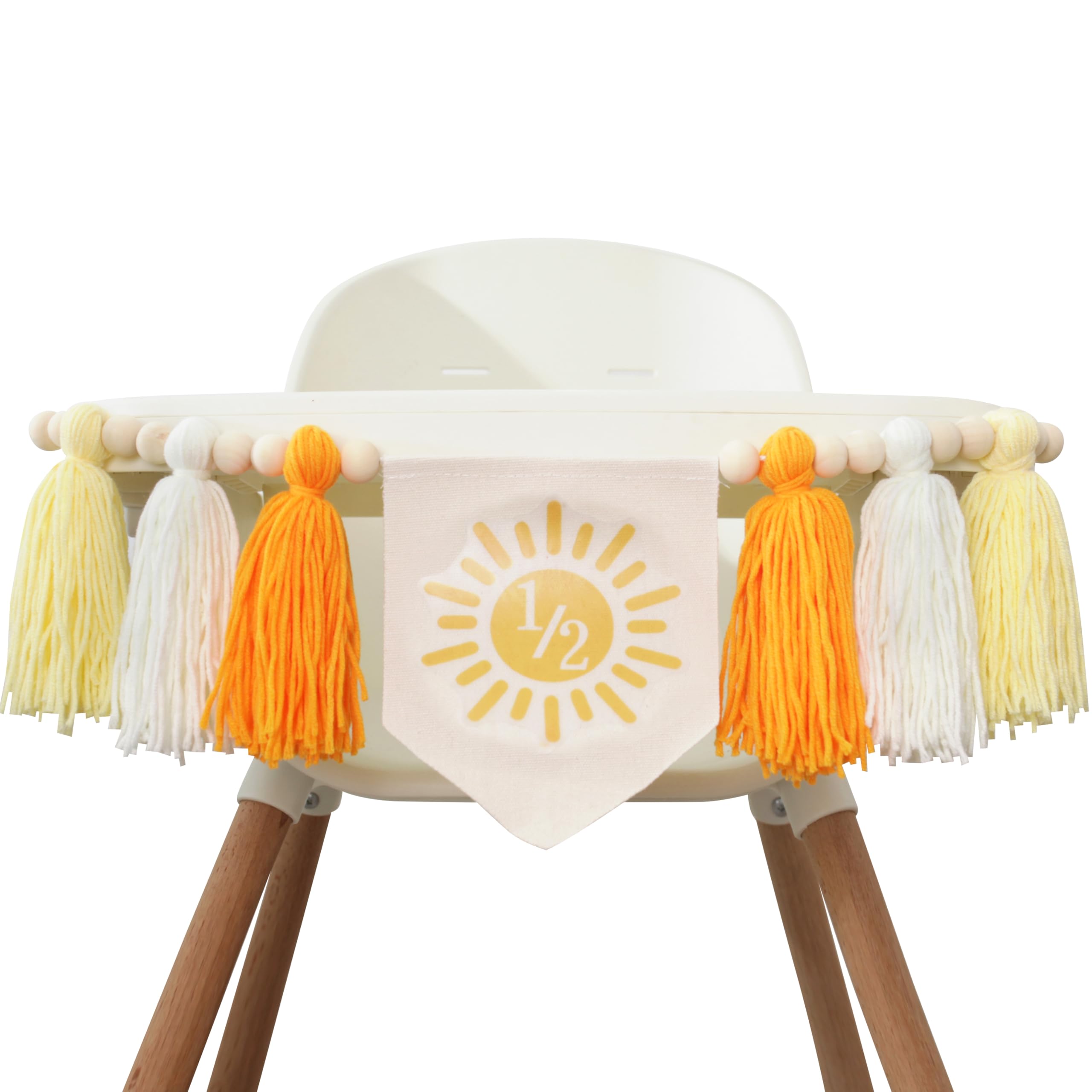 View 1 of 1/2 Birthday Boho Sun Highchair Banner - You Are My Sunshine Tassels,Half Trip Around The Sun Birthday Party Decoration