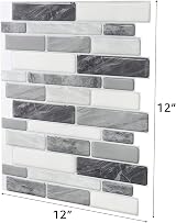 Art3d 10-Sheet Self Adhesive Backsplash 12x12 Grey Marble Peel & Stick view 8