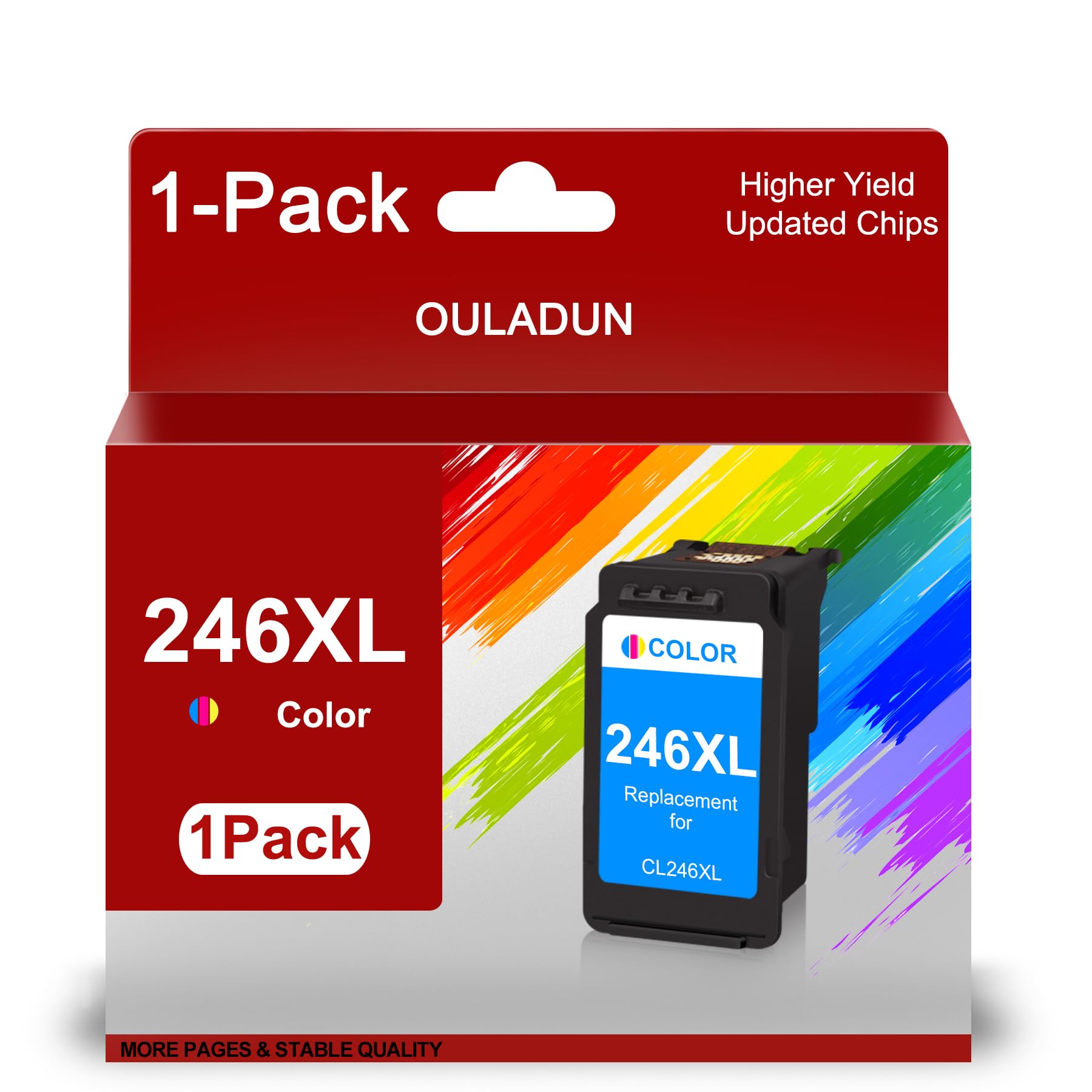 Photo 1 of 246XL Ink Cartridge High Yield Replacement for Canon CL-246XL Color Ink Cartridge 246XL 244XL Compatible to Pixma MX490 MX492 MG2522 MG2922 TR4520 TS3322 TS3122 Printer (1 Color)