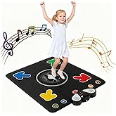 PLAMILOY Dance Mat for Kids - Light-up Electronic Rhythm Step Play Mat, Music Game Pad Toy for Girls Boys 3-12, Challenge Playmat Gift Built-in Songs, MP3 External Play, 5 Levels, Adjustable Volume