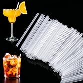 200 Pcs 5 Inch Short Cocktail Straws, Disposable Plastic Straw for Cocktail | 0.24"W, Sturdy, Clear Drinking Straws for Martini, Margarita, Whiskey, Bar, Cafe, Club, Kitchen, Party, Tasting, Lemonade