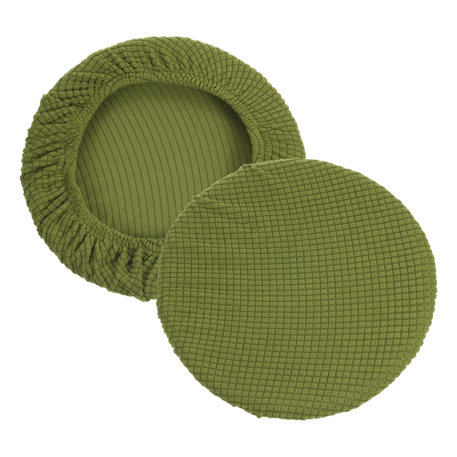 PATIKIL 11" Round Bar Stool Cover, 2 Pack Washable Elastic Stool Cushion Cover for Diameter 11"-16" Chair, Chartreuse