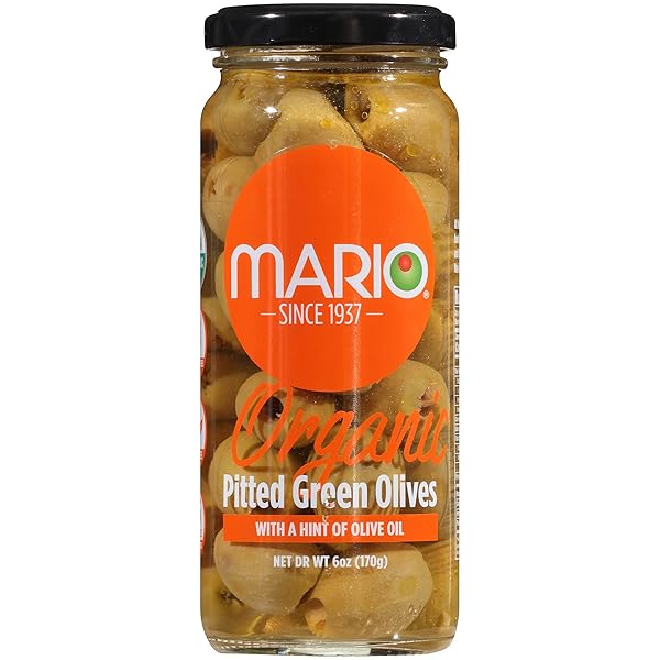 MARIO CAMACHO FOODS GREEK ORGANIC GREEN OLIVES PITTED...