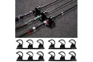 VEYWANE Fishing Rod Racks for Boat/Wall/Truck Bed, 3-Poles Storage Holders with Rubber Band Clips 2 Packs