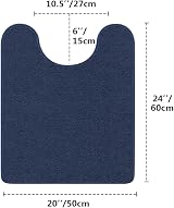 Non Slip Toilet Mat U Shape 50x60cm Navy Blue Thick Microfiber view 7
