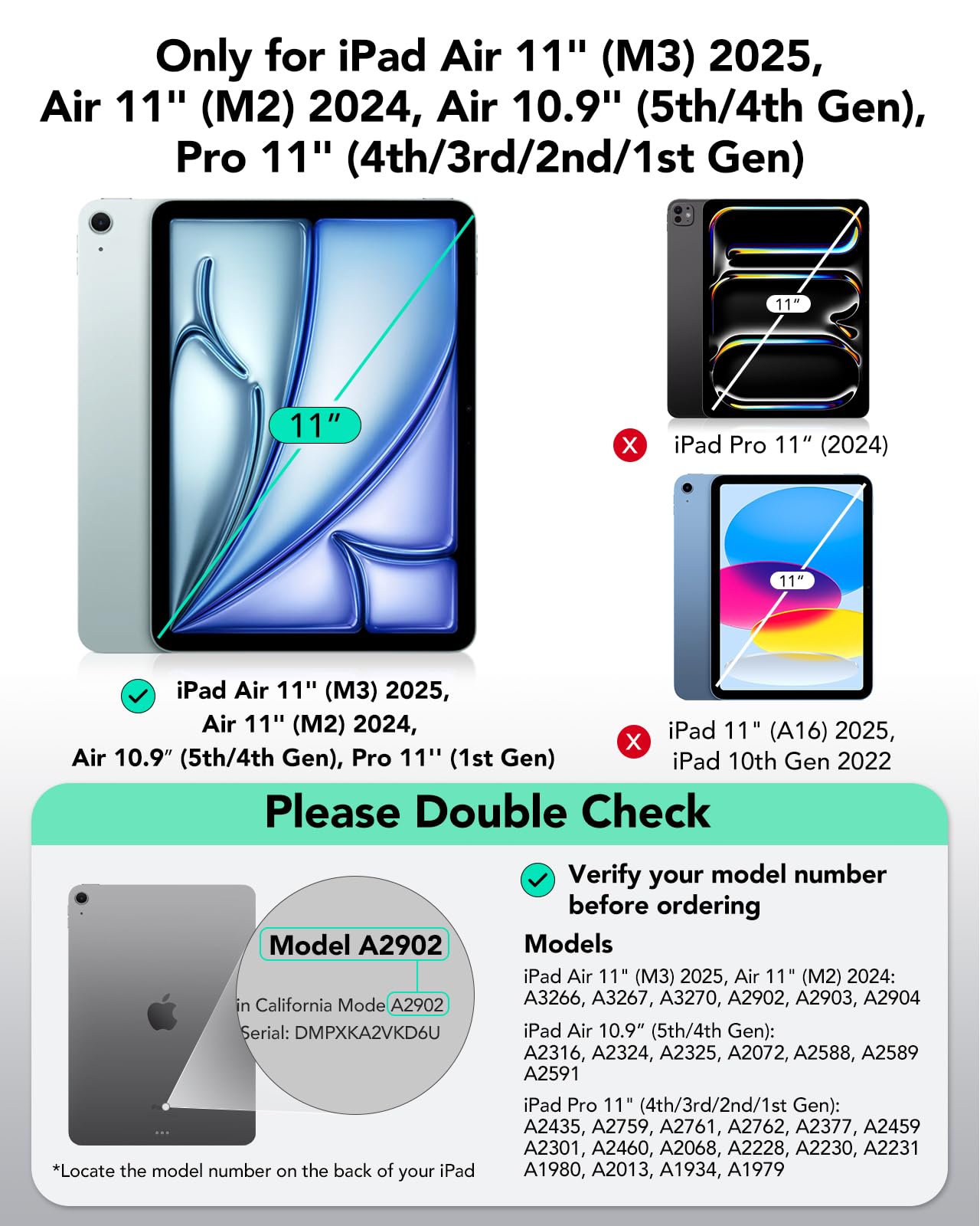 ESR iPad Air 11 inch Case with Keyboard (M3/M2, 2025/2024), iPad Pro 11 (4th/3rd/2nd/1st Gen) & Air 5/4th Magic keyboard Case, Easy-Set Floating Cantilever Stand, Precision Multi-Touch Trackpad, Black