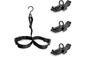 JOWORTHY 4PCS Adjustable Strap Fishing Boot Hangers with 360° Swivel Hook for Easy Storage and Fast Drying, Boot Drying Rack for Hanging Belts, Fishing Boots