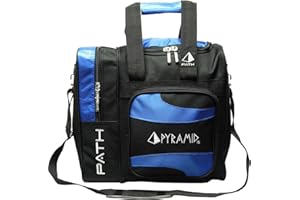 Pyramid Path Deluxe Single Tote Bowling Bag with Large Separate Compartment for Bowling Shoes (Up To US Mens Size 15) or Accessories - Holds One Bowling Ball