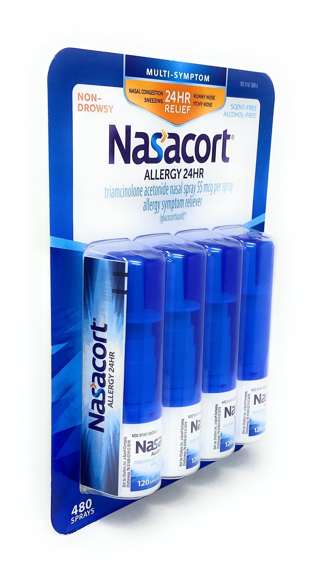 Nasacort Allergy 24 Hour, 0.57 Fluid Ounce, ApMpGI 4 Pack (120 Sprays/Pack)