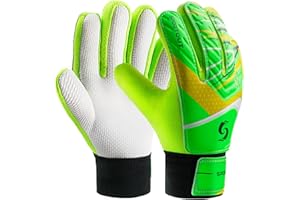 Sportout Kids Goalkeeper Gloves, Soccer Gloves with Double Wrist Protection and Non-Slip Wear Resistant Latex Material to Give Protection to Prevent Injuries
