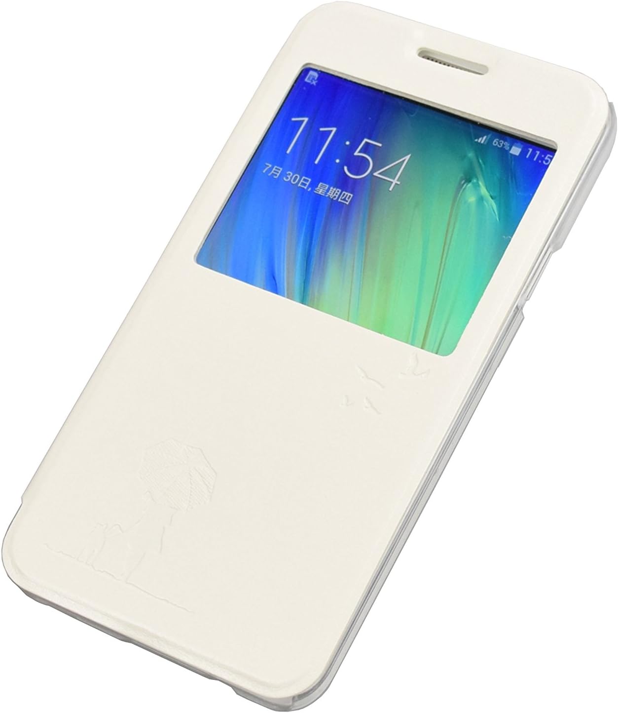 Samsung Galaxy A3 Case,ultra-thin Fashion Simple Luxury Smart Window View Premium Pu Leather Cover Case for Samsung Galaxy A3 (White)