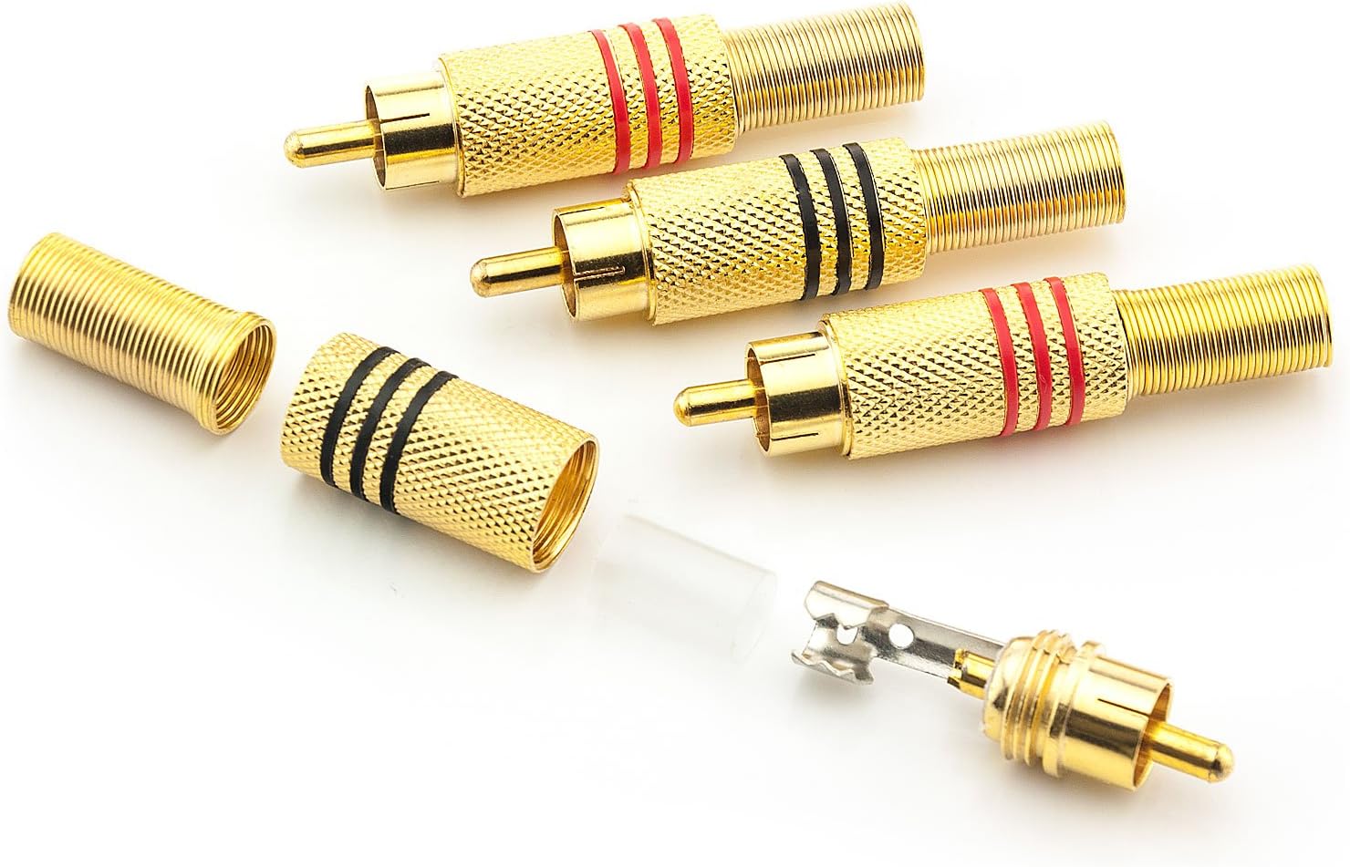Saxonia Cinch Stecker Audio RCA Verbindungsstück Hochwertige Cinchstecker Verlängerung für Kabel