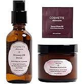 Cosmette Skincare Daily Fine Lines Solution Bundle | Dreamy Oil Detox Cleanser, Timeless Hydration Moisturizer, Sweet Plum Oil Sample Packette