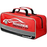 General Medi 127-Pieces Roadside Car Emergency Kit Include Mini First Aid Kit, Jumper Cables,Tow Rope, Bandage, Safety Vest,