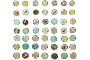 Paper Fasteners FMHXG 50pcs 9mm Round Mixed Pattern Brads Metal Scrapbooking Mini Brads Paper Fasteners for Scrapbooking Crafts Metal Crafts Decoration