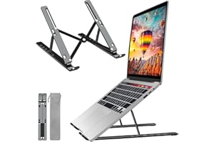 FOBELEC Laptop Stand, Aluminum Full Coverage Non-Slip Rubber Adjustable Ergonomic Portable Laptop Holder, Foldable Computer 6