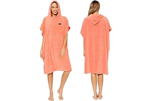MWTA Surf Poncho Change Robe with Hood Thick Microfiber Wetsuit Changing with Pocket for water Sports Men and Women