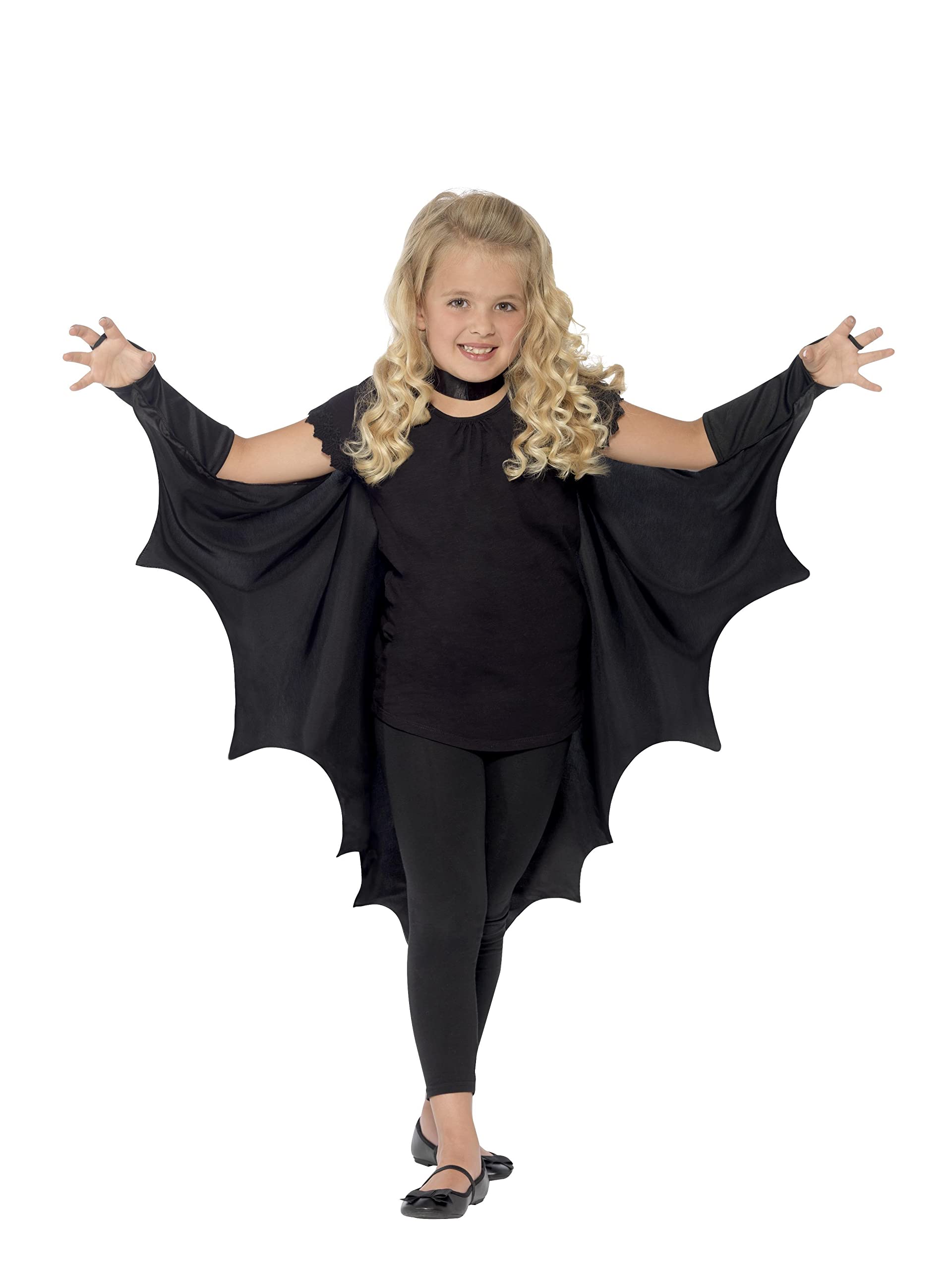 Smiffys Kids Vampire Bat Wings, Black, Fancy Dress, Child Dress Up Costumes