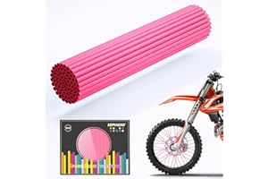 SOPINEKO 72Pcs Spoke Skins Covers Spoke Wraps Wheel Decoration for Motorcycle Bicycle Dirt Bike Wheelchair(Pink)