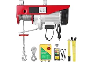 Uargd Electric Hoist, 1760 lbs Capacity, 120V Winch with 328 ft Wireless Remote, 40 ft Single Cable Lift Height, Single/Doubl