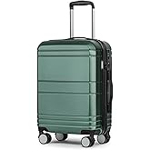 KYME Carry On Luggage 22x14x9 Airline Approved,Hardshell Carry On Suitcase with Tsa Lock,Small Suitcases with Wheels,Travel Luggage for Men Women,Expandable Carry-On 20 Inch,Green