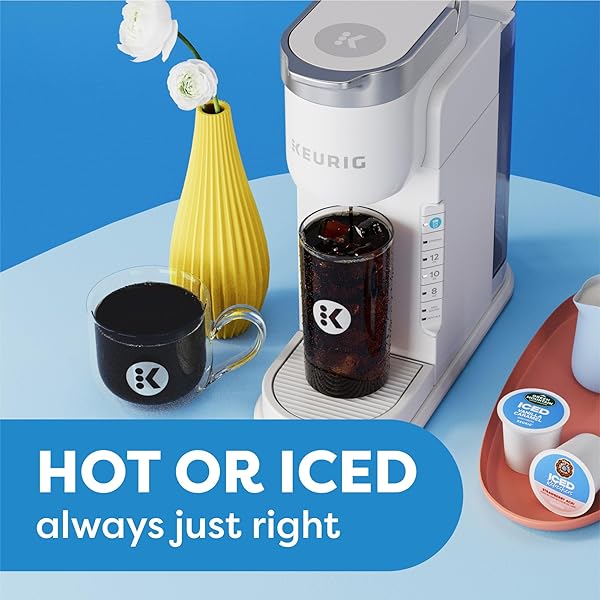 KEURIG K-ICED COFFEE MAKER, SINGLE SERVE K-CUP POD ICED COFFEE MAKER, WITH HOT AND COLD COFFEE CAPABILITIES, BREWS ANY K-CUP POD, GRAY