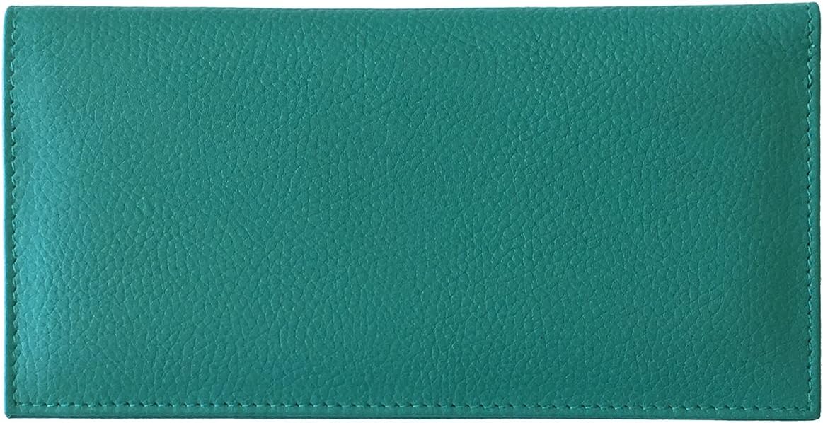 Teal Basic Leather Checkbook Cover